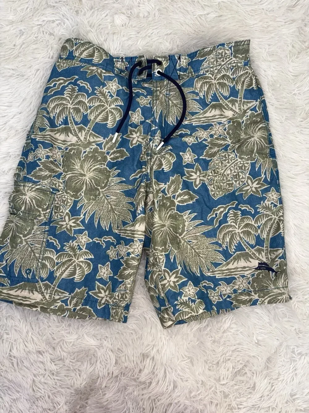 Vintage Tommy Bahama Men’s S Tropical Design Cargo Swim Trunks. Great Pair